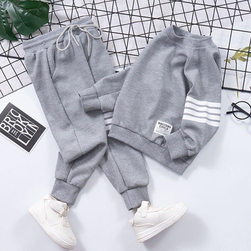 Bộ thu đông kẻ 4 vạch bé trai bé gái, set đồ bộ dài tay cho bé cotton tổ ong mềm mịn cho bé từ 6-28kg