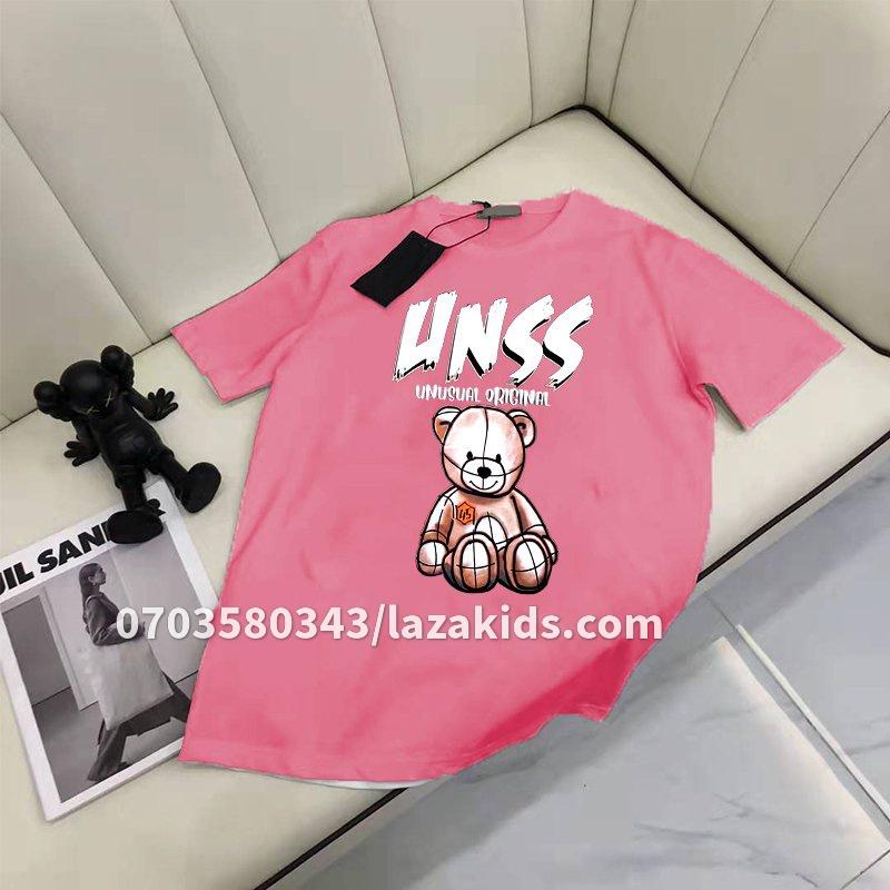 Áo thun cộc tay 2023 cho bé gái chất cotton, áo phông trẻ em unisex form rộng thấm hút mồ hôi chất xịn LAZAKIDS