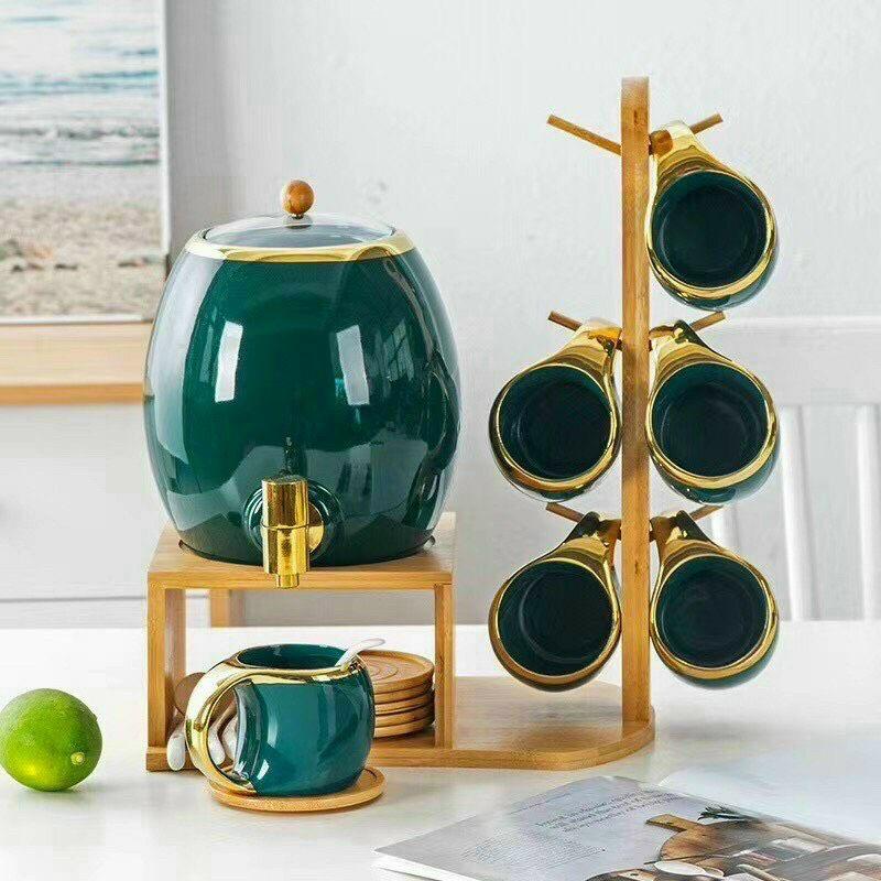 Bộ bình trà chum sứ ̂́ Bộ trà chum sứ dung tích 2l, 3l phong cách Bắc Âu sang trọng