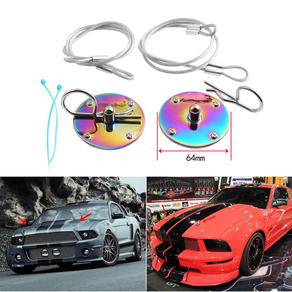 Aluminum Alloy Racing Auto Car Bonnet Plus Flush Hood Latch Pin Kit