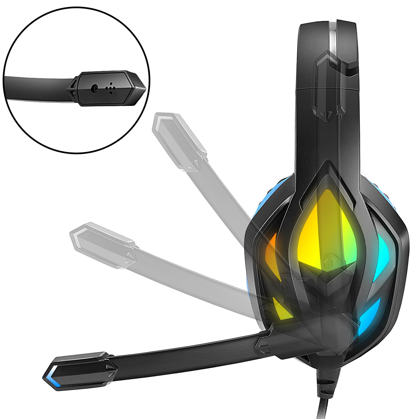 Tai Nghe Tai Nghe Chụp Tai Có Dây Game Thủ Tai Nghe Âm Thanh Stereo Tai Nghe Có Mic LED Cho Máy Tính PC PS4 Game Thủ Tai Nghe