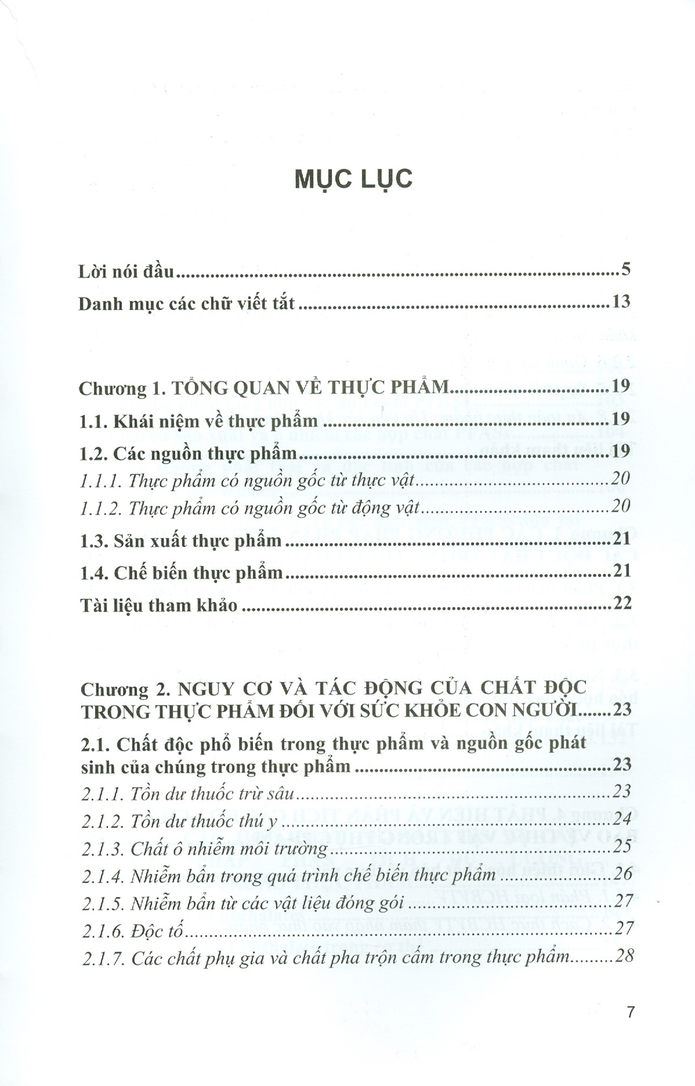 Độc Chất Trong Thực Phẩm Và Một Số Phương Pháp Định Tính Và Định Lượng