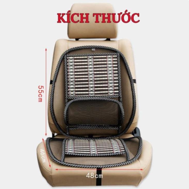 Bộ Lót Ghế Tựa Lưng Ô Tô Lưới Trúc Massage Lưng Chống Mỏi, Chống Nóng Hiệu Quả - 1 Chiếc