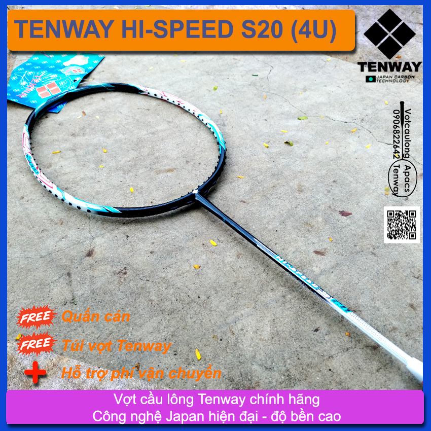Vợt cầu lông Tenway Hi-Speed S20 | Vợt nặng đầu chuyên công, trợ lực người chơi, thân nhỏ chống cản gió