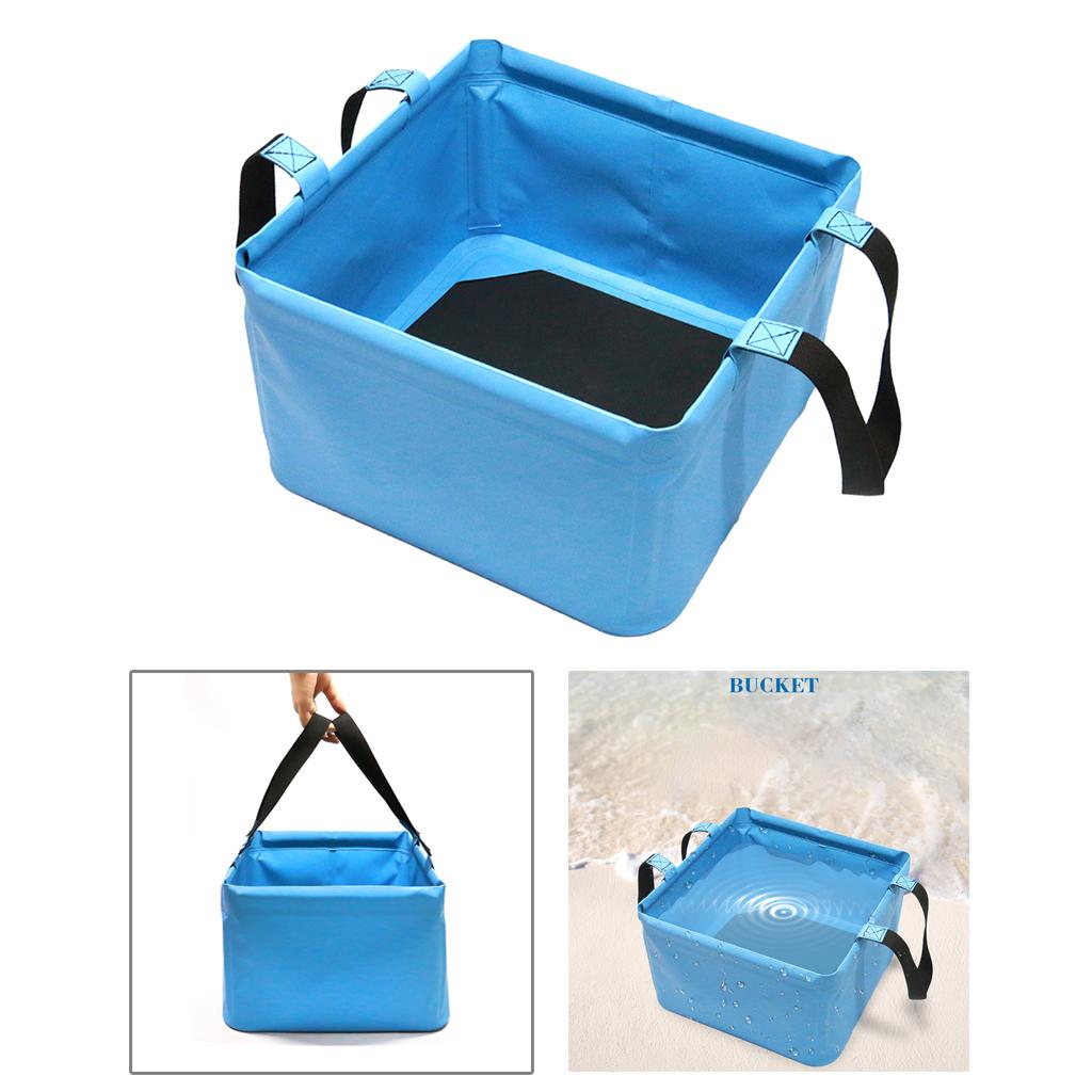 2x 18L Foldable Bucket Water Container Bag for Camping Car Washing BBQ