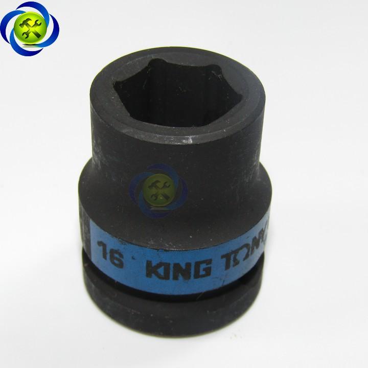 Tuýp đen ngắn Kingtony 453516M 16mm 1/2 6 cạnh