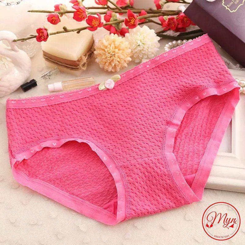 QUẦN LÓT COTTON THÔNG THOÁNG MỀM MỊN ĐÍNH NƠ HOA
