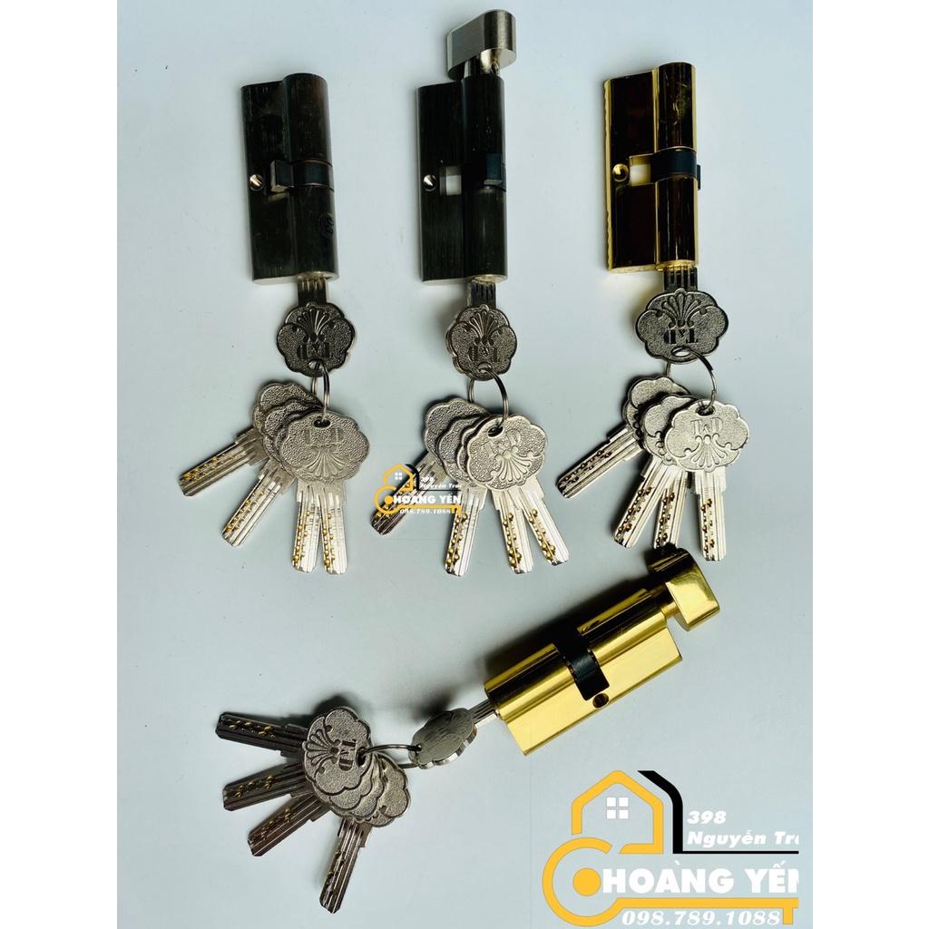 Lõi khoá cửa tay gạt 7cmx3.2cm, ruột khoá thay thế cửa tay bẻ 5 chìa bi kép chống dò T&D