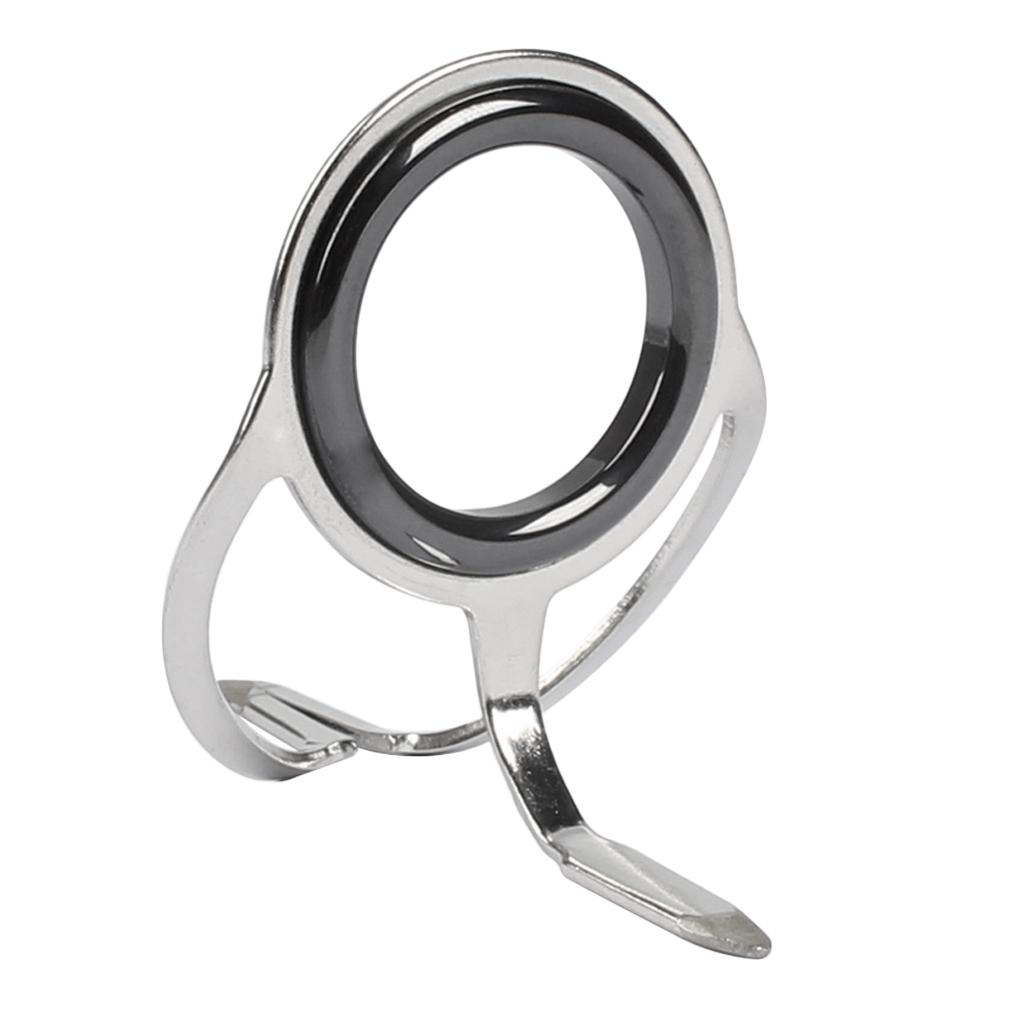 10pcs Ceramic Ring  Fishing Rod Guide Tangle Free Stainless Steel Frame