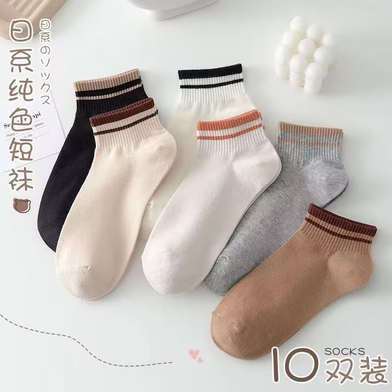 Combo 5 đôi tất Unisex Vớ NamNữ, Tất Cổ Ngắn chất liệu cotton khử mùi kháng khuẩn