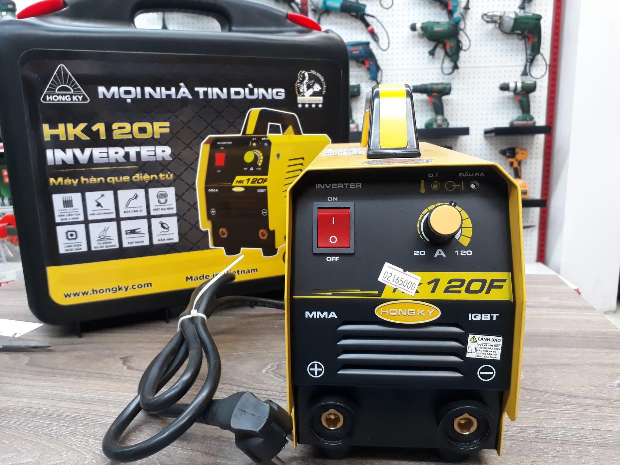 MÁY HÀN QUE ĐIỆN TỬ MMA INVERTER 120A 220V (1.6-3.2MM) HỒNG KÝ HK120F - HÀNG CHÍNH HÃNG