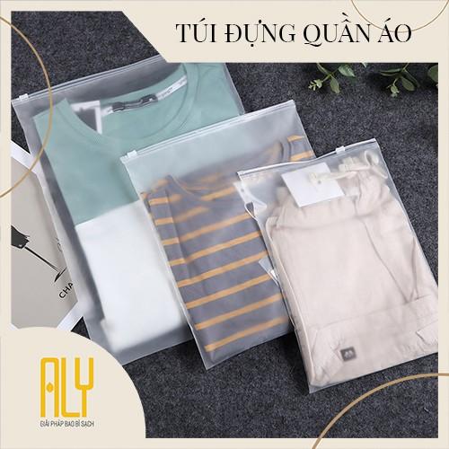 Túi zip đựng quần áo lụa mờ có khóa kéo size 35x45 cm