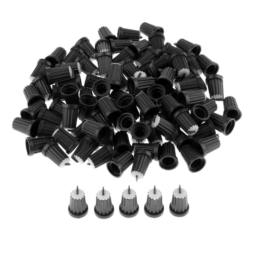 100pcs 6mm Potentiometer Shaft Control Rotary Knob Cap Buttom