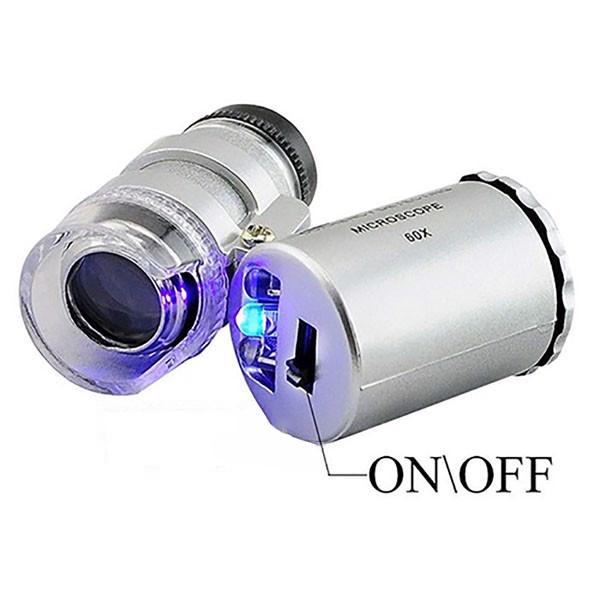 Kính Lúp Cầm Tay Mini 60X Có Đèn