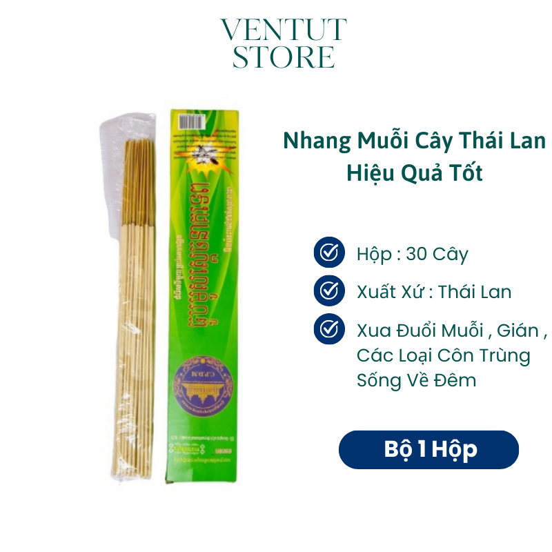 nhang đuổi muỗi Thái Lan hộp 30 cây