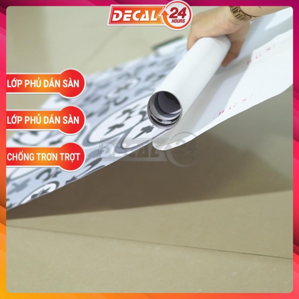 Decal KEO XÁM Dán Sàn Chuyên Dụng, Kích thước 120x60cm, Họa Tiết Gạch Bông Chống Trầy Xước, Chống Thấm Nước, DDS-087