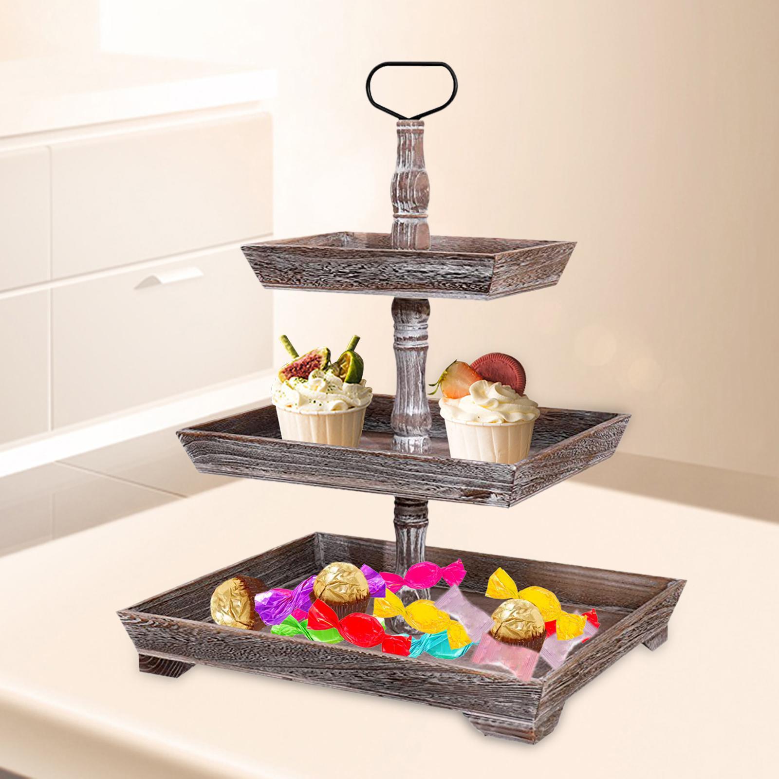 Serving Tray Pastry Food Serving Stand Cake 3 Leyer for Birthday