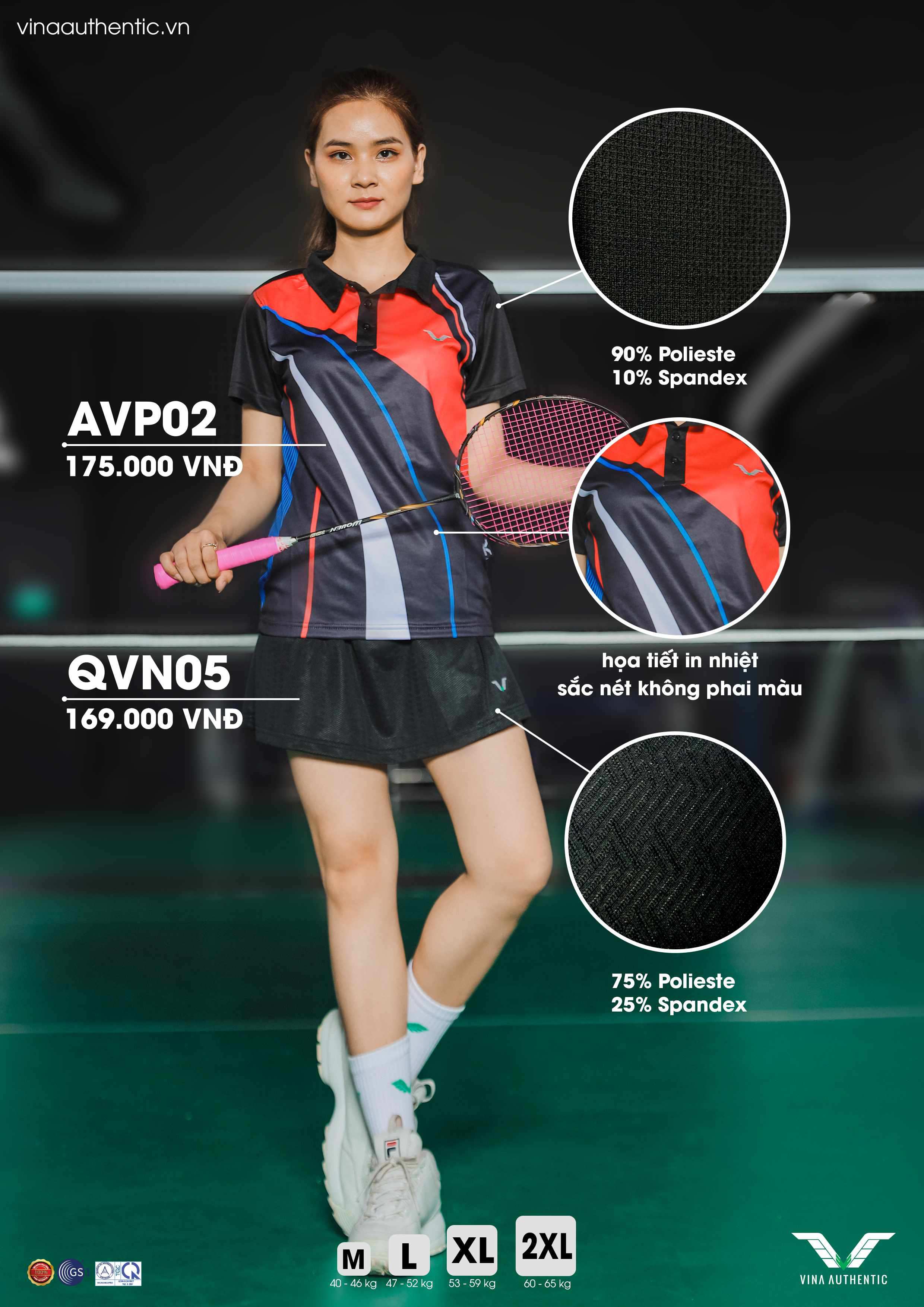 SET BỘ THỂ THAO NỮ VNAWAVP02 VINA AUTHENTIC CO GIẢN, MỀM MẠI, THẤM HÚT MỒ HÔI, HỢP THỜI TRANG, CHUẨN THƯƠNG HIỆU