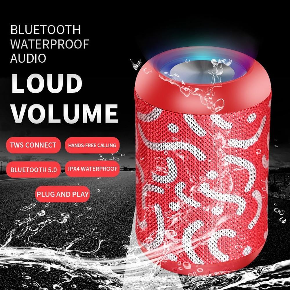 Loa không dây bluetooth âm thanh không thấm âm thanh tws kết nối bluetooth 5.0 âm thanh âm thanh vòm gọi tf card fm radio loa Aux loa Color: Red