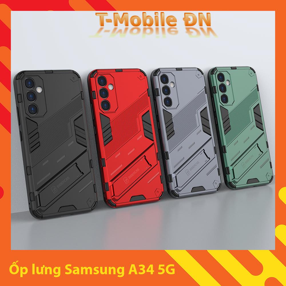 Ốp lưng cho Samsung A34 5G, Ốp chống sốc Iron Man PUNK cao cấp kèm giá đỡ cho Samsung A34 5G