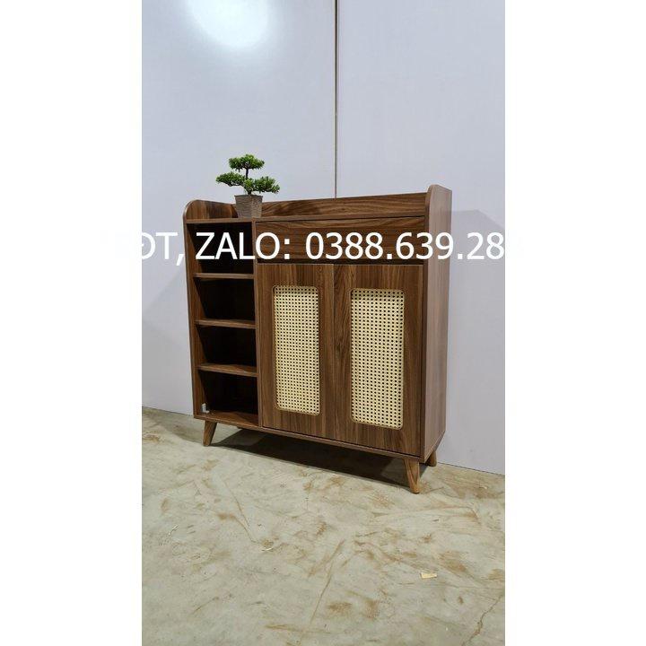 Kệ tủ giày cánh mây chân gỗ