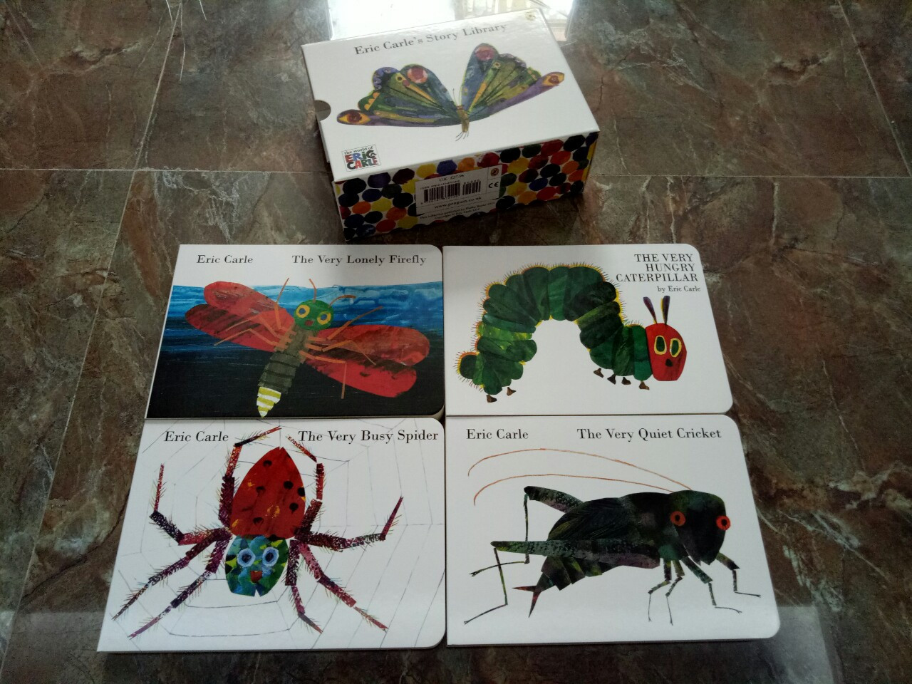 Combo 4q  hit hot:    • The Very Hungry caterpillar    • The Very Quiet Cricket    • The Very Lonely Firefly    • The Very Busy Spider