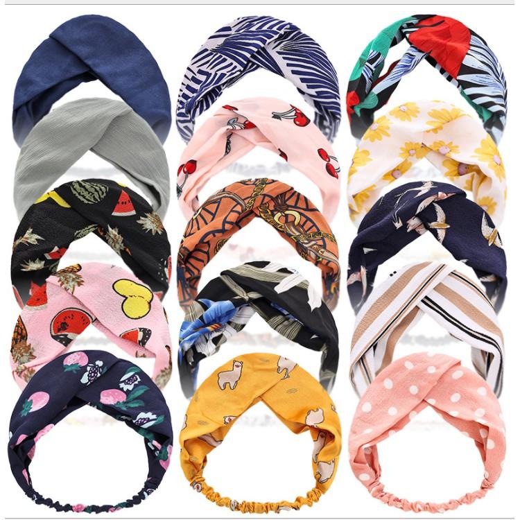 Khăn turban chéo cài tóc HÀNG SẴNbăng dô nữ cực xinh xắn nữ tính