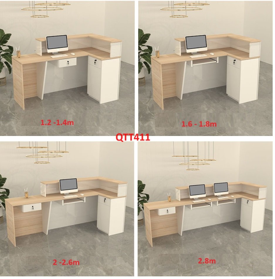 QUẦY LỄ TÂN, QUẦY TIẾP TÂN, QUẦY TÍNH TIỀN, QUẦY THU NGÂN QTT411 - Nội thất lắp ráp Viễn Đông Adv