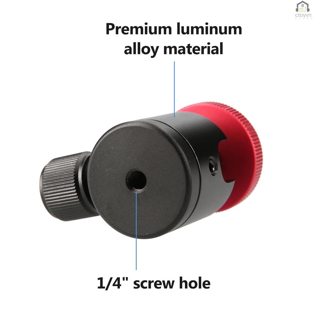 Đầu bi hợp kim nhôm mini xoay được với ốc vít 1/4 inch thay thế cho máy ảnh
