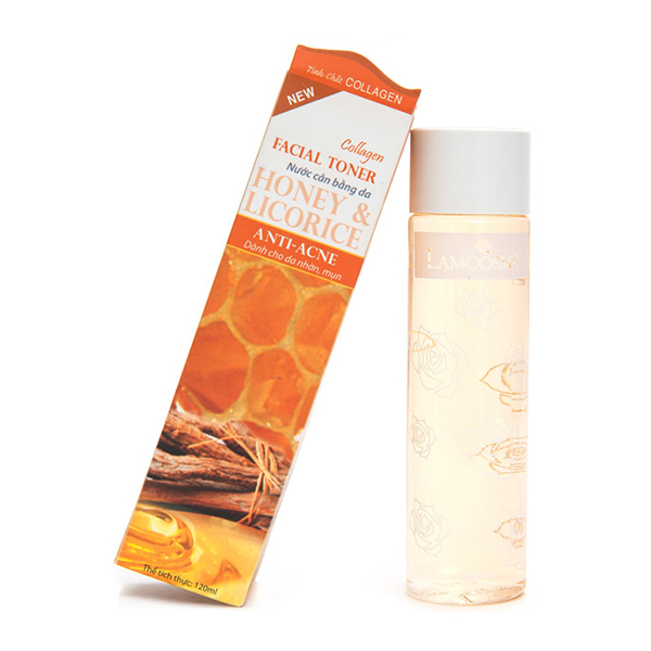 Nước Cân Bằng Collagen Lamcosmé Honey Và Licorice Chiết Xuất Từ Mật Ong Và Cam Thảo Cho Da Nhờn, Dễ Mụn (120ml)