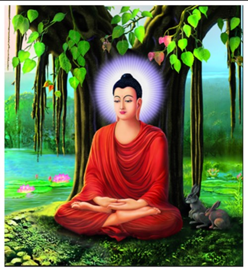 Tranh đính đá thích ca mô ni phật LV048 - 60 x 65 cm - chưa đính