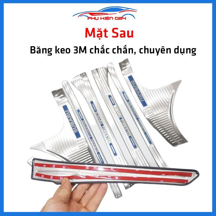 Bộ ốp bậc cửa trong ngoài nẹp bước chân Subaru Forester Inox chống trầy trang trí xe