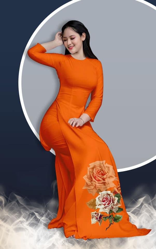 ÁO DÀI TRUYỀN THỐNG IN HỒNG NỮ HOÀNG CAO CẤP - KHÔNG KÈM QUẦN