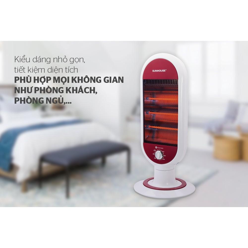 Đèn sưởi điện hồng ngoại Sunhouse SHD7022, Công suất 1200W, Chức năng xoay tiện lợi, Tự động ngắt khi nghiêng đổ, Hàng chính hãng - Bảo hành 12 tháng