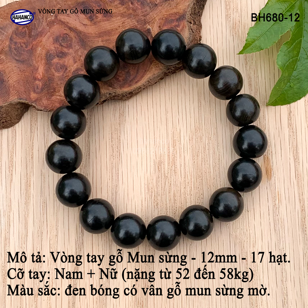 Vòng phong thủy gỗ Mun Sừng đen bóng dành cho người có địa vị, thăng tiến trong công việc