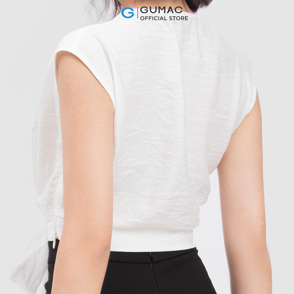 Áo sơ mi nữ GUMAC AC04065 form croptop có dây thắt eo cá tính