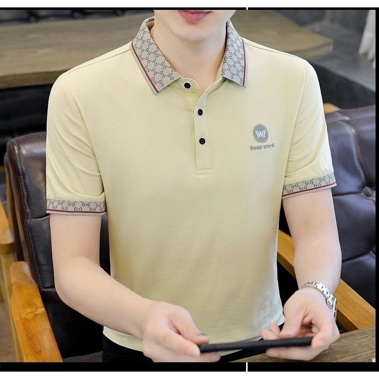 Áo thun nam có cổ tay ngắn vải cotton chống nhăn co giãn thoải mái chống nhăn mẫu đẹp 2023 Skymen Fashion