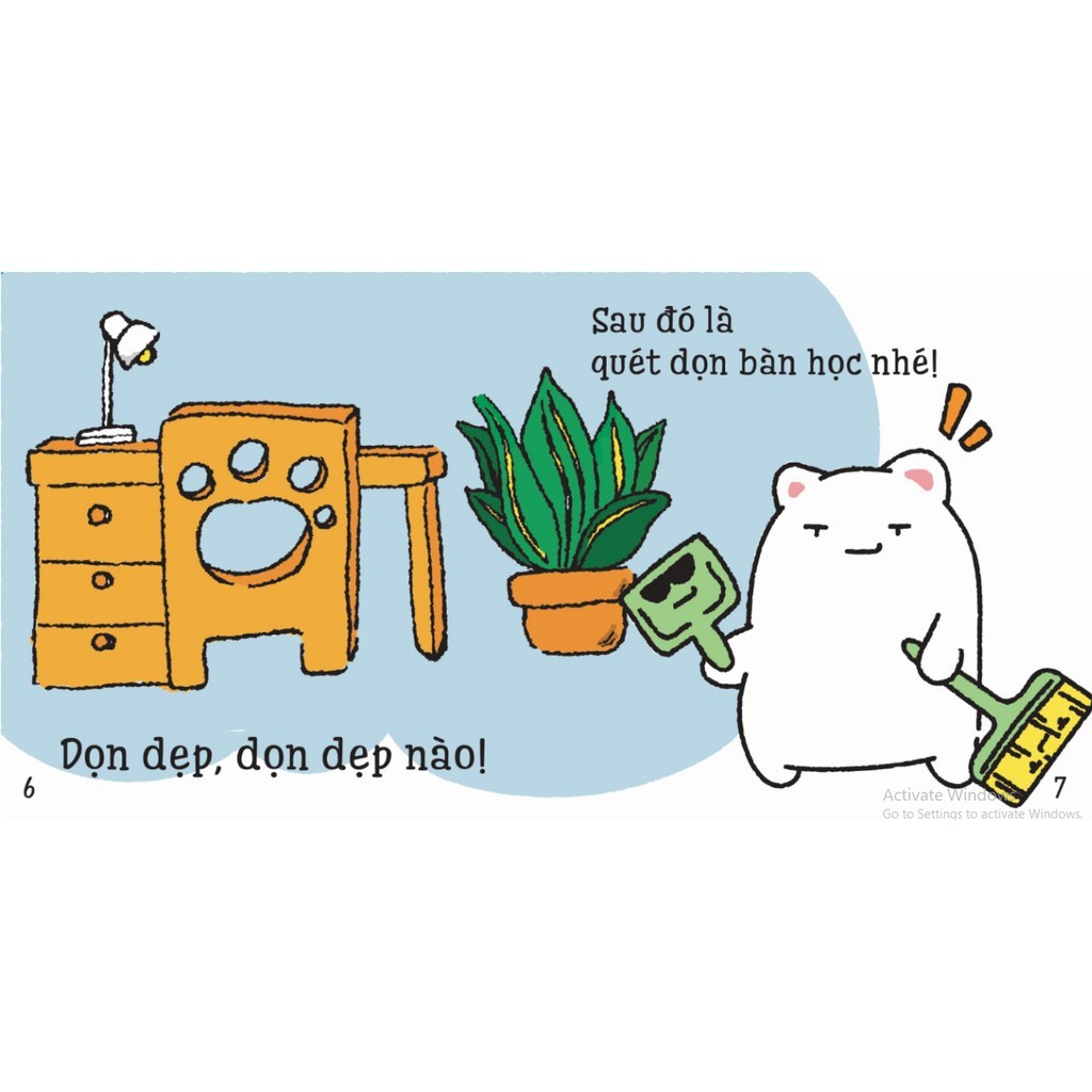 Sách Ehon - Những Mẩu Chuyện Vụn Vặt Của Maru - Maru Quét Nhà Dành Cho Trẻ Từ 0 - 6 Tuổi