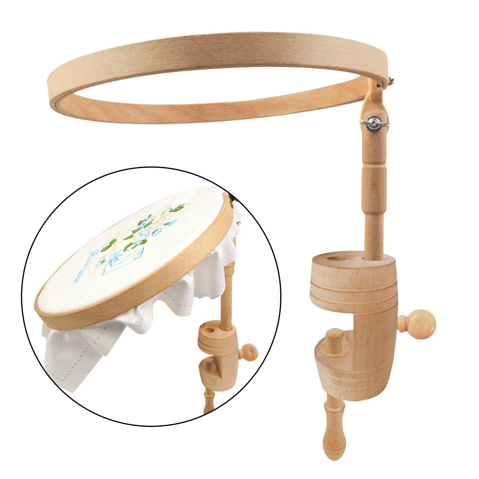 Wooden Frame Cross Stitch Embroidery Hoop Holder  Needlework Sewing Tool