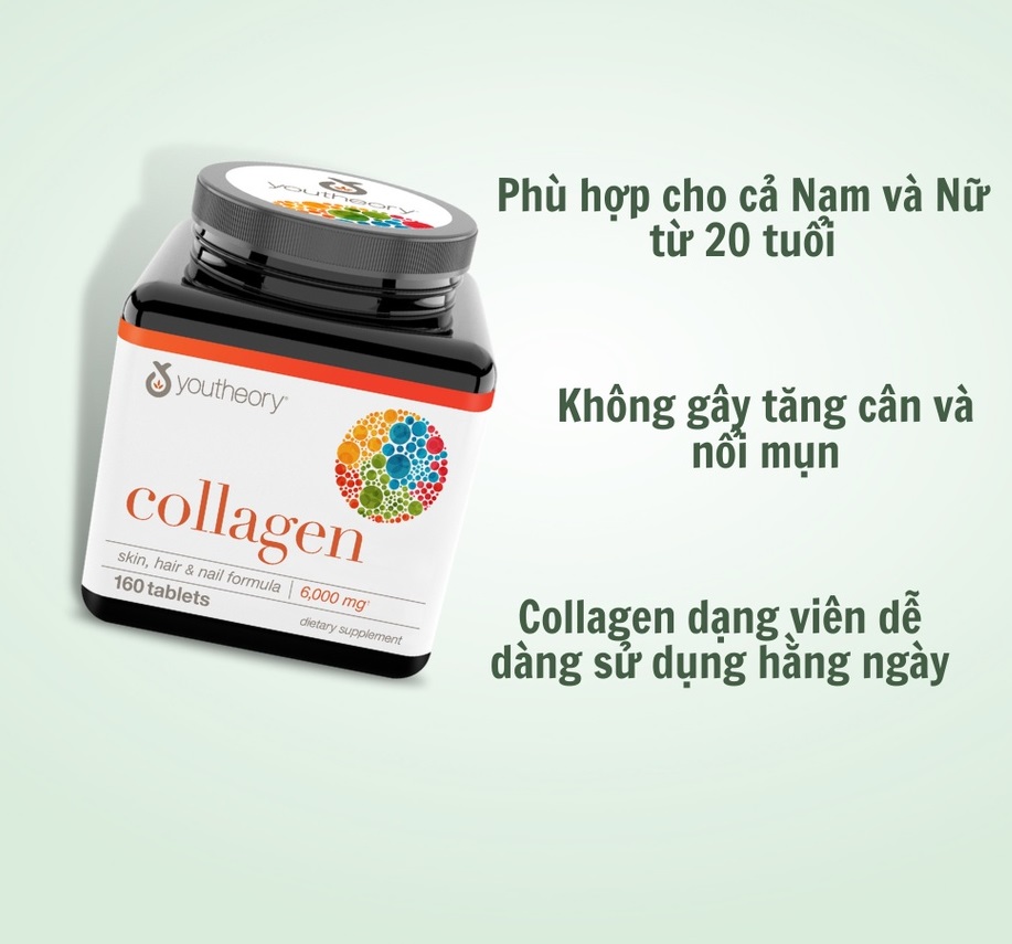 Collagen Youtheory Mỹ Type 1,2,3 hỗ trợ tăng sức khỏe và làm chậm quá trình lão hóa cho da, tóc, móng, sụn, gân, dây chằng, khớp - OZ Slim Store