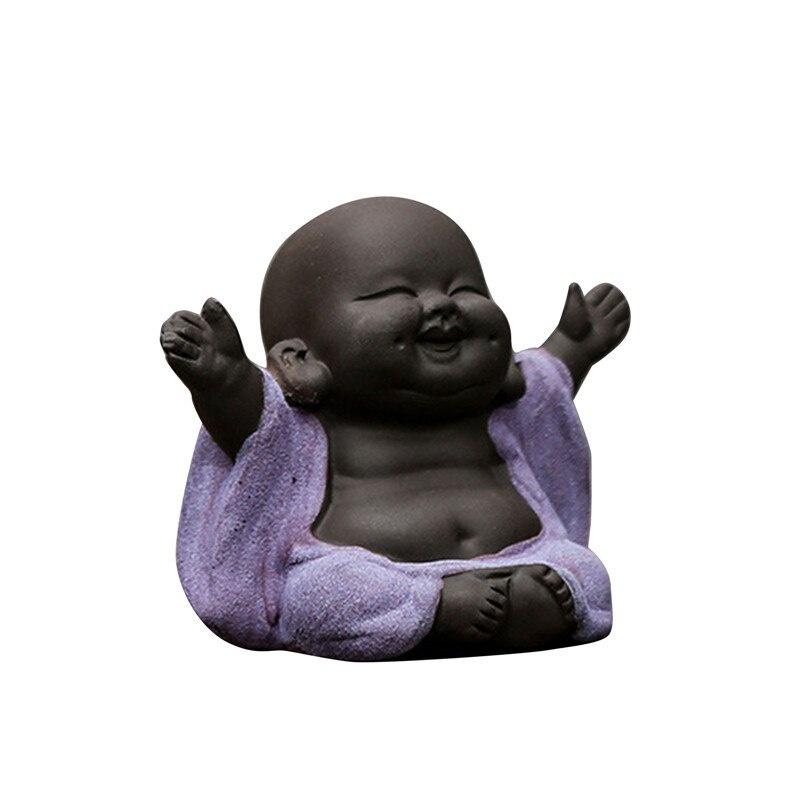 Buddha statues monk color sand ceramic home club geomantic decoration Purple Sand Figurines Tea Pet