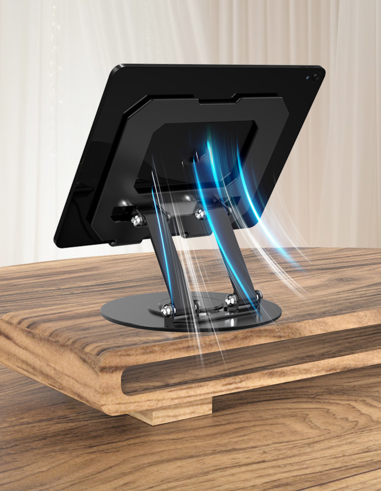 Kệ đỡ giá đỡ đế tản nhiệt cho máy tính bảng hợp kim nhôm gấp gọn xoay 360 độ nhiều nấc độ cao K1 - Hàng chính hãng
