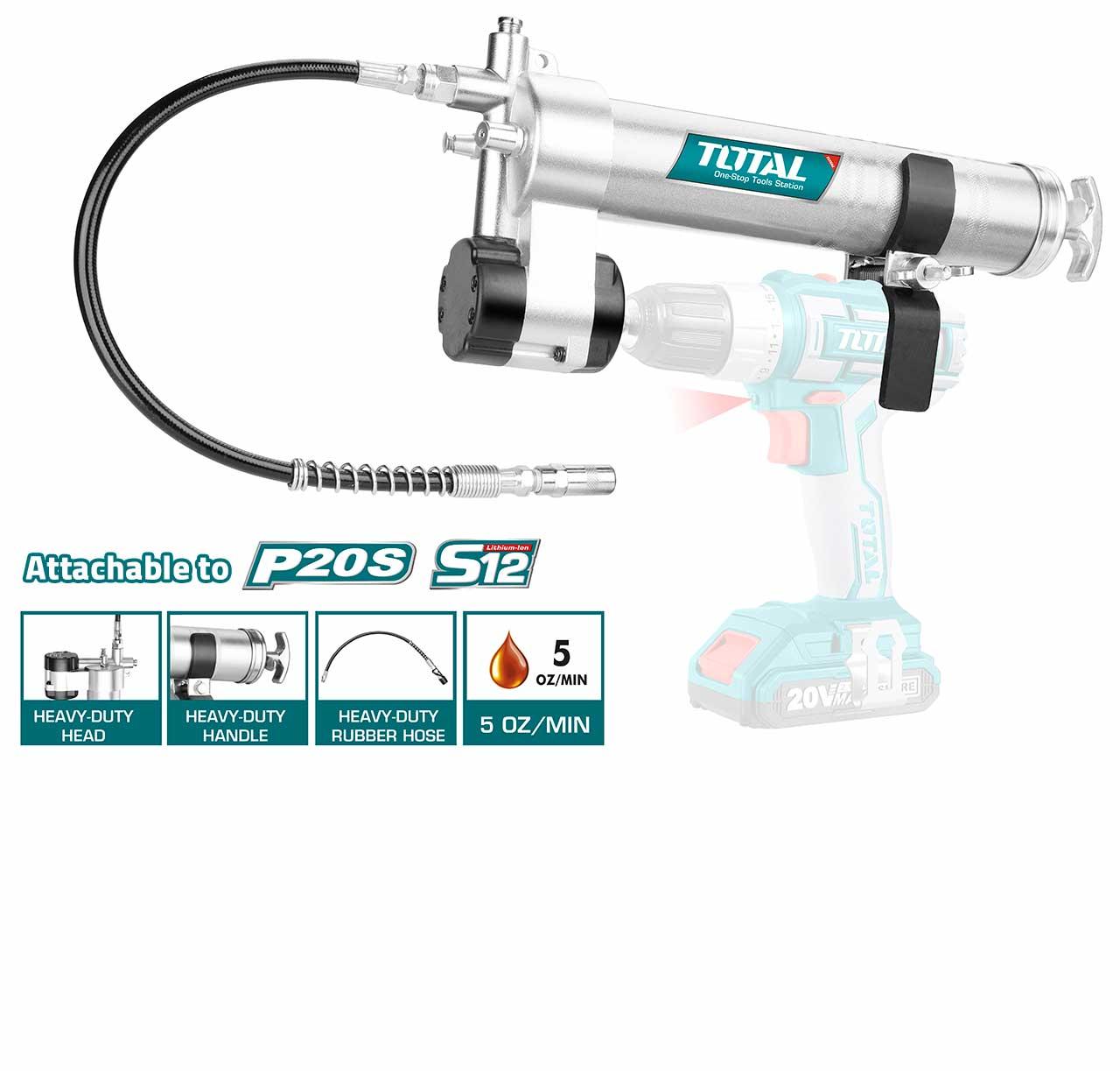 SÚNG BƠM MỠ SỬ DỤNG VỚI MÁY KHOAN PIN TOTAL TGULI2001 - HÀNG CHÍNH HÃNG