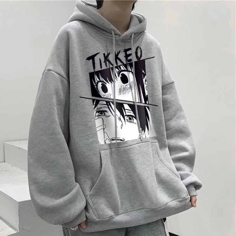 Áo Hoodie Lông Cừu Dày Dặn In Họa Tiết Anime Thời Trang Hàn Quốc Cho Nam