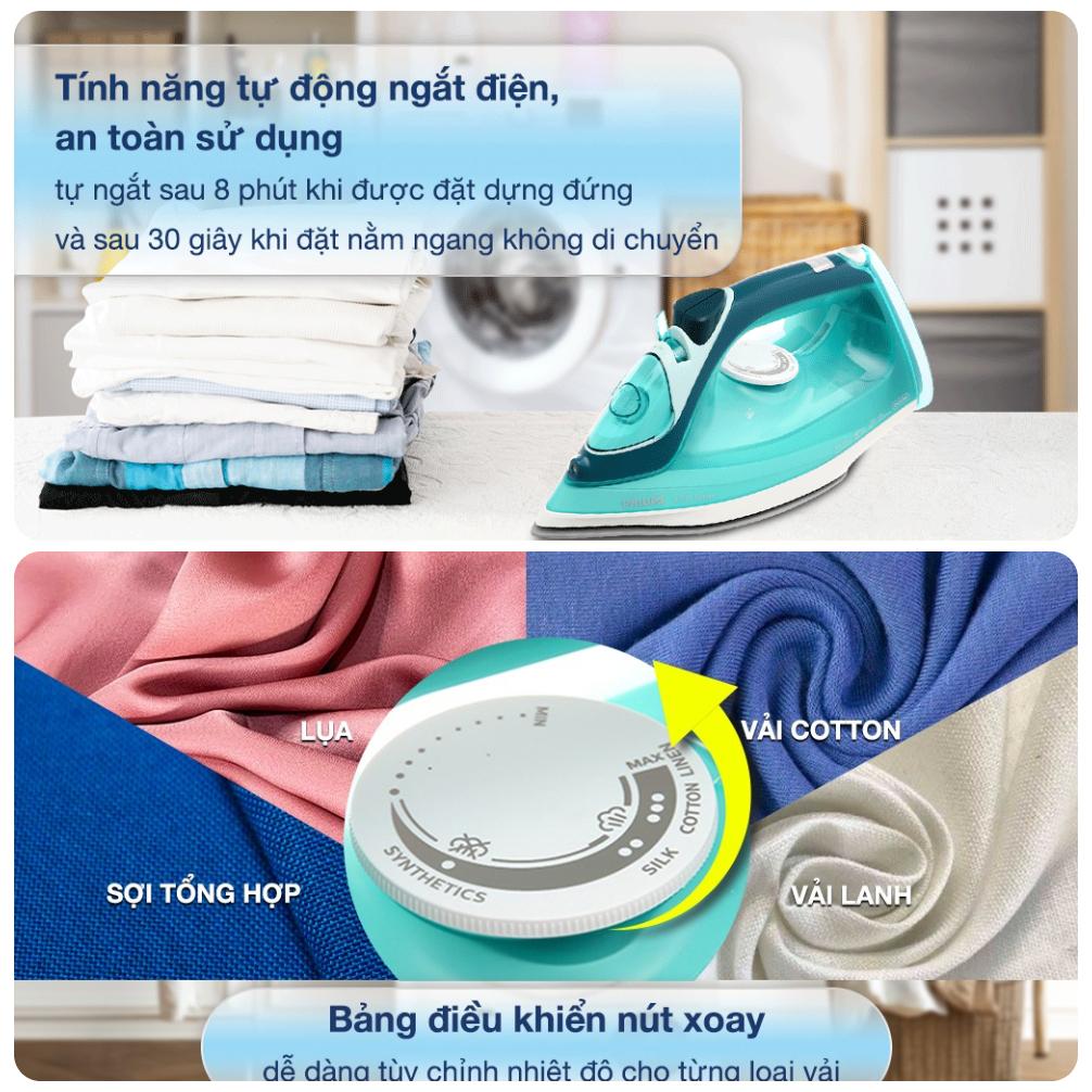 Bàn Ủi Hơi Nước Philips DST3030/70, Công Suất 2400w - Mặt Đế Ceramic, Hàng Chính Hãng
