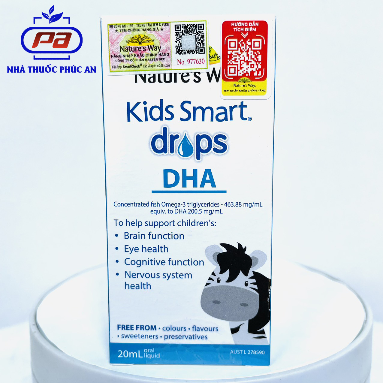 DHA Nature's Way Kids Smart Drops DHA 20ml dạng giọt giúp phát triển não bộ, thị lực cho bé