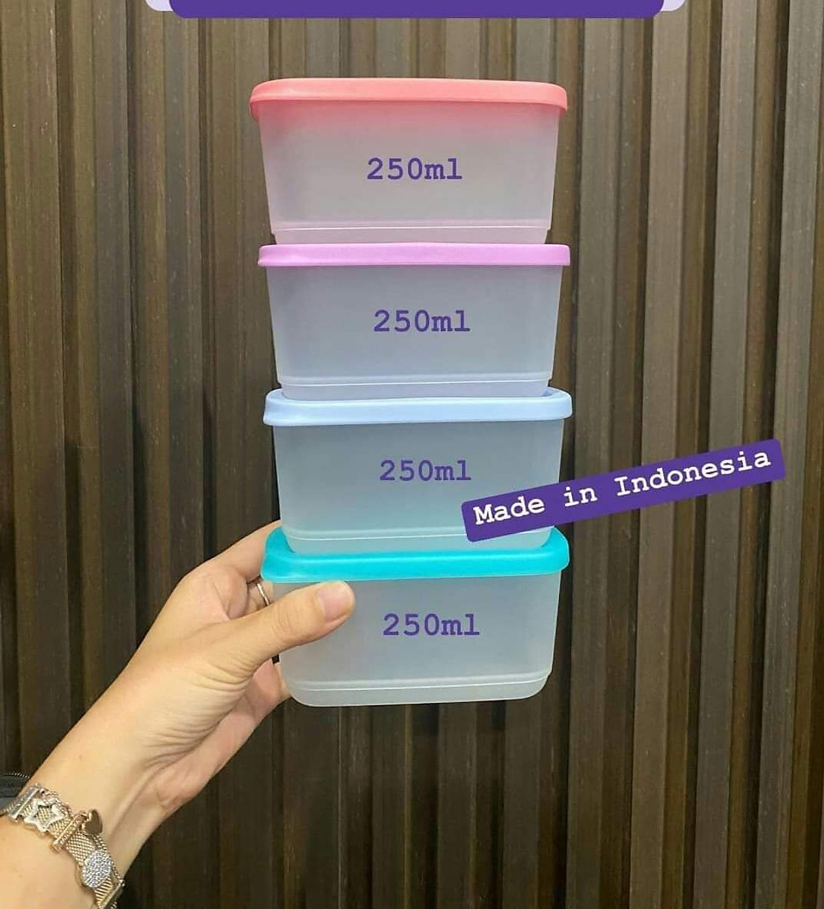 Bộ hộp bảo quản thực phẩm Cubix Mini Rectangular 250ml Tupperware - Hàng chính hãng