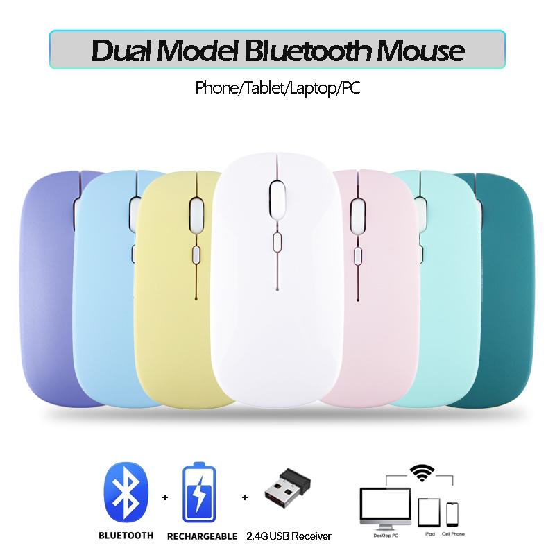 Silent Chuột Không Dây Sạc Dula Mô Hình Máy Tính Bảng Bluetooth-Tương Thích Chuột iPad/Samsung/Huawei Chuột Laptop 2.4G Mause