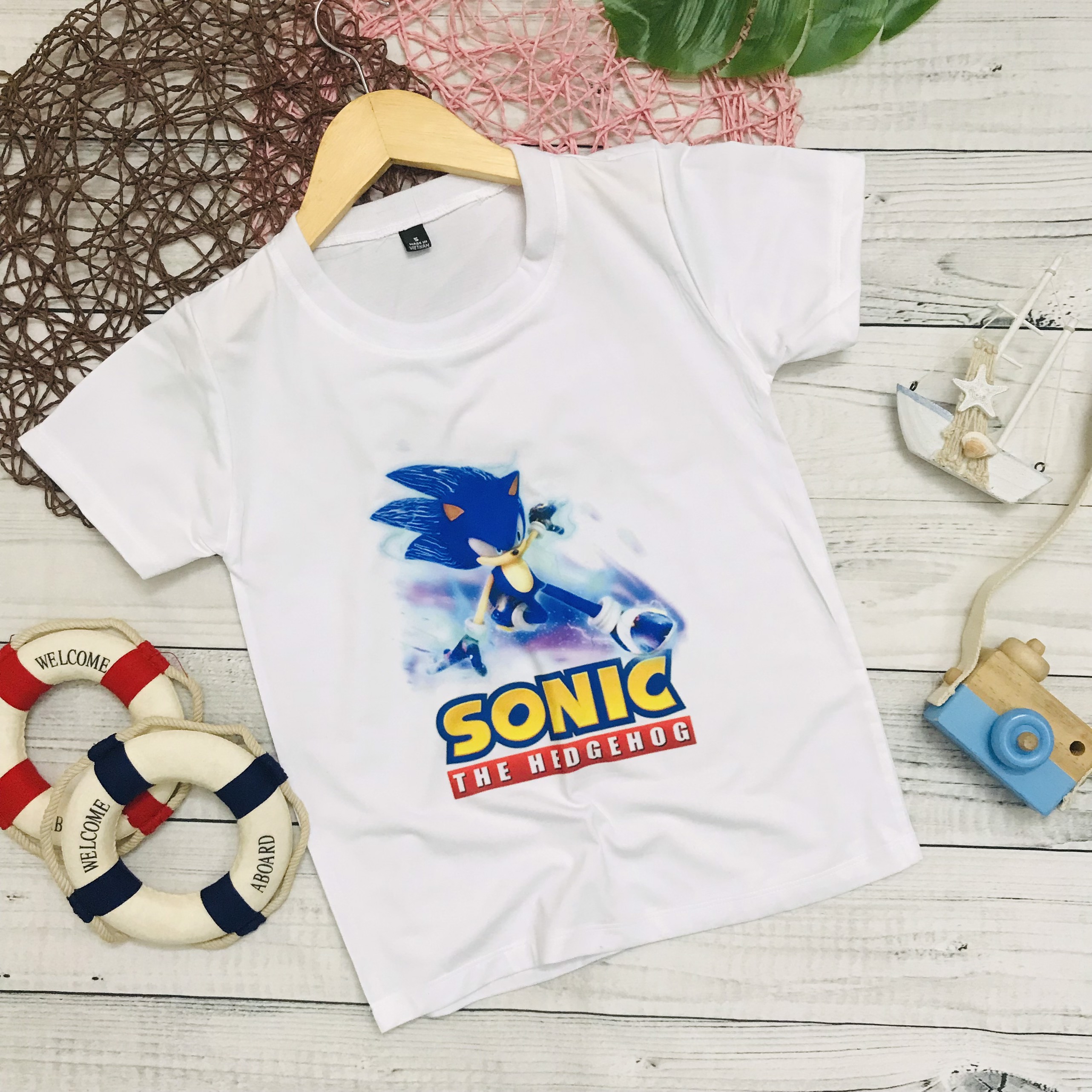 Áo thun in hình Sonic cho bé