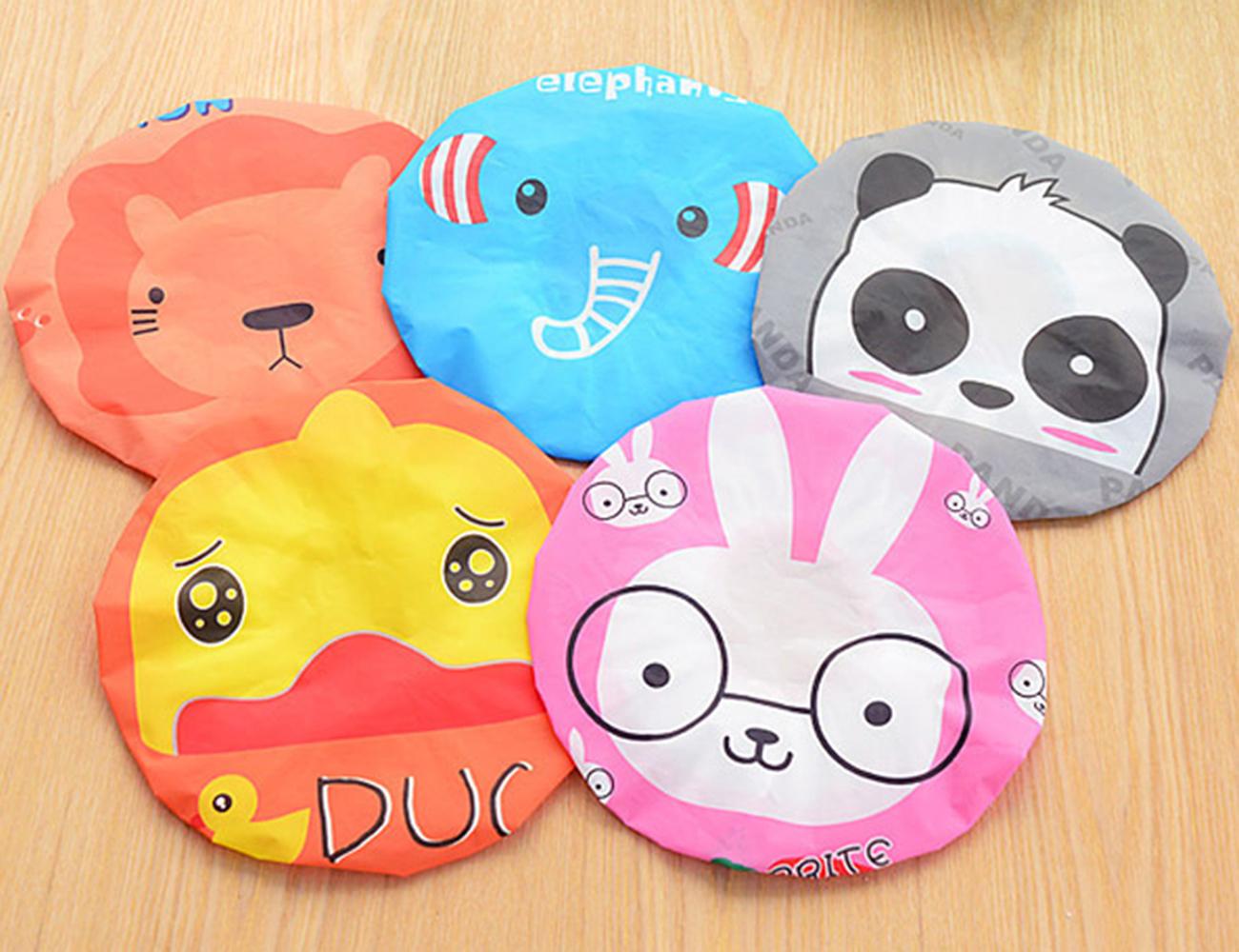 COMBO 2 Mũ Tắm Trùm Đầu CUTE Tránh Ướt Tóc Khi Tắm , Ủ Dưỡng Tóc Đa Năng - Giao Màu Ngẫu Nhiên - GD010-2